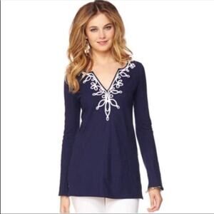 Lilly Pulitzer True Navy Westley Tunic XS EUC